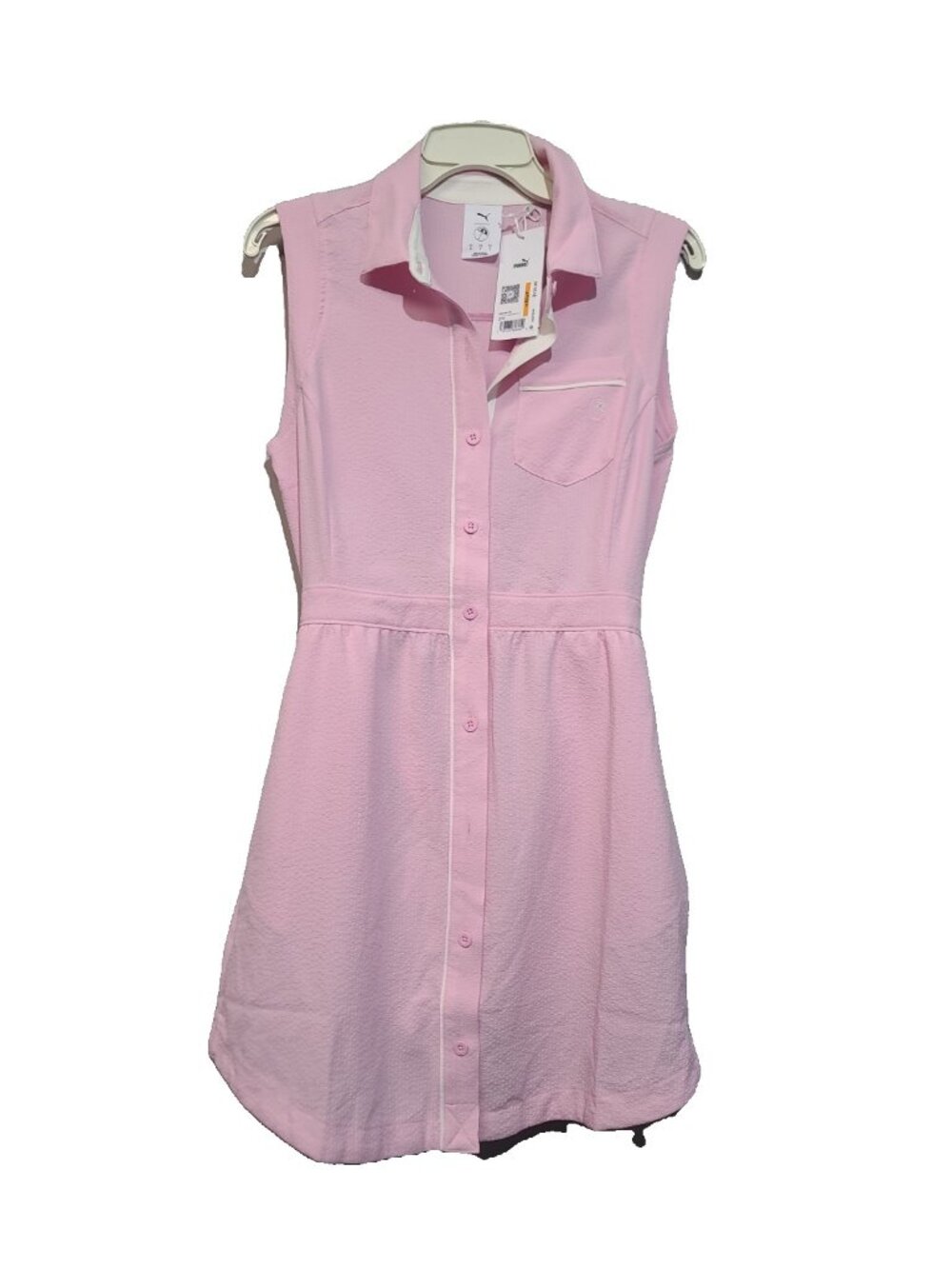 PUMA AP Seersucker Golf Dress Size S pale pink NWT
